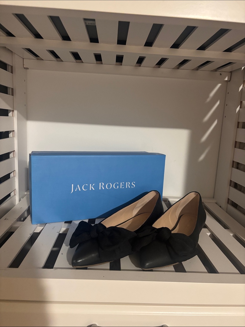 Jack Rogers Black Bow Pointed Toe Flats